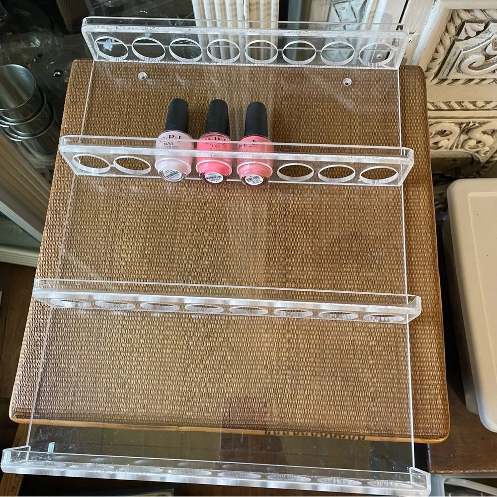 Vintage Lucite Nail polish display storage rack wall mount